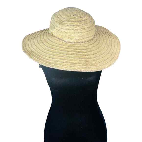 Scala Collection Straw Sun Hat One Size Women Tassel Wide Brim Beach Pool - Picture 2 of 4